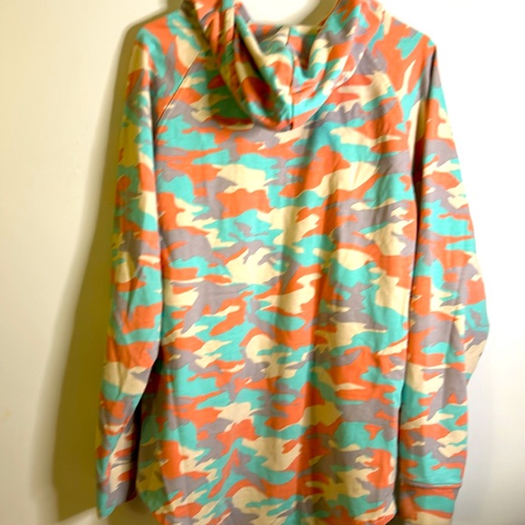Denim House pastel camouflage hoodie size M long sleeves blue pink cream… - Picture 9 of 10